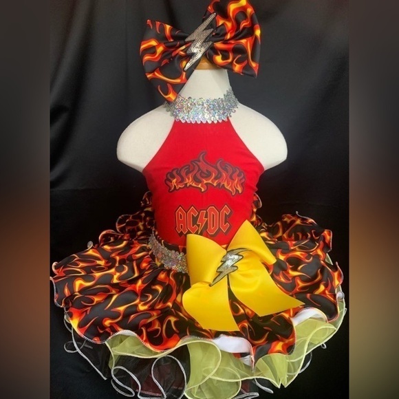 AC/DC outfit of choose pageant dress size 4-6 child - Picture 3 of 6